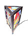 luminaria triangular  aço vidro e chumbo h-30cm x 20cm x 20cm