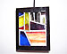lustre triangular aco vidro e chumbo  h- 22cm x17cm x 17 cm